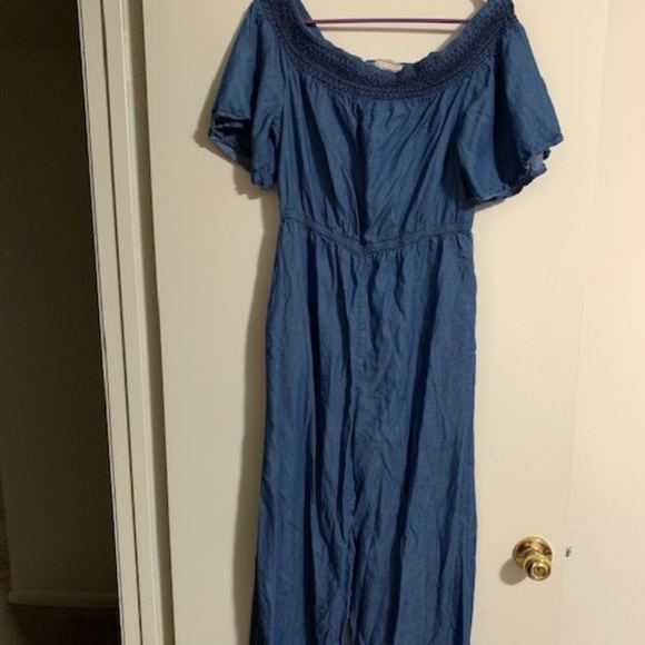 womens lightweight denim jumpsuit size s/m - Picture 1 of 3